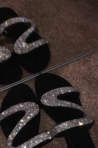 Summer Rhinestone Flat Beach Sandals