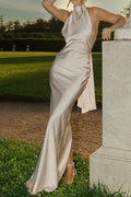 Satin Backless Sleeveless Dress