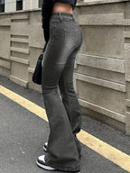 American Retro Micro-Boob Flare Jeans