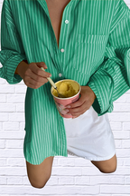 Effortless Cool _ Oversized Striped Button-Down Shirt