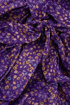 Purple Peter Pan Collar Short Sleeve Tie Waist Tiered Maxi Floral Print Dress