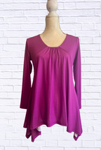 Sibella Pleated Front Long Sleeve Blouse