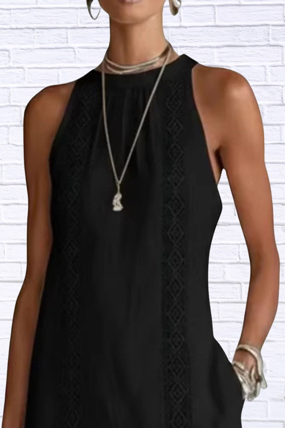 Sleeveless Side Slit Midi Dress | Elegant Women__ Style