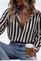 Striped Long Sleeve Button-Down Shirt