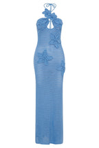 Yasmina Chic Crocheted Maxi Dress with Floral Appliqué Boutique Collection
