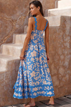 Scalloped Ric Rac Trim Sleeveless A-Line Maxi Dress