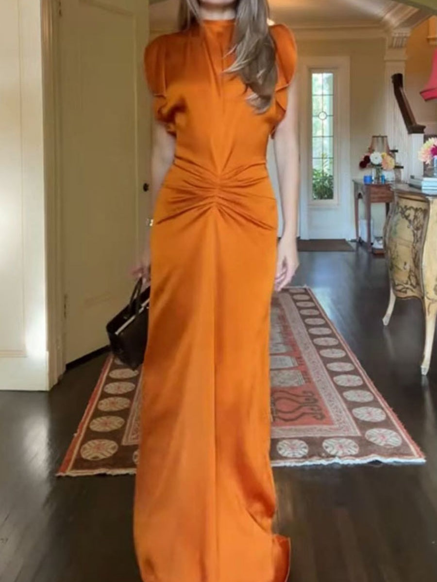 Sleeveless Ruffle Gathering Mopping Parties Maxi Dresses