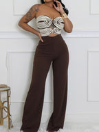 Handwoven Ribbon Strapless Backless Jumpsuits