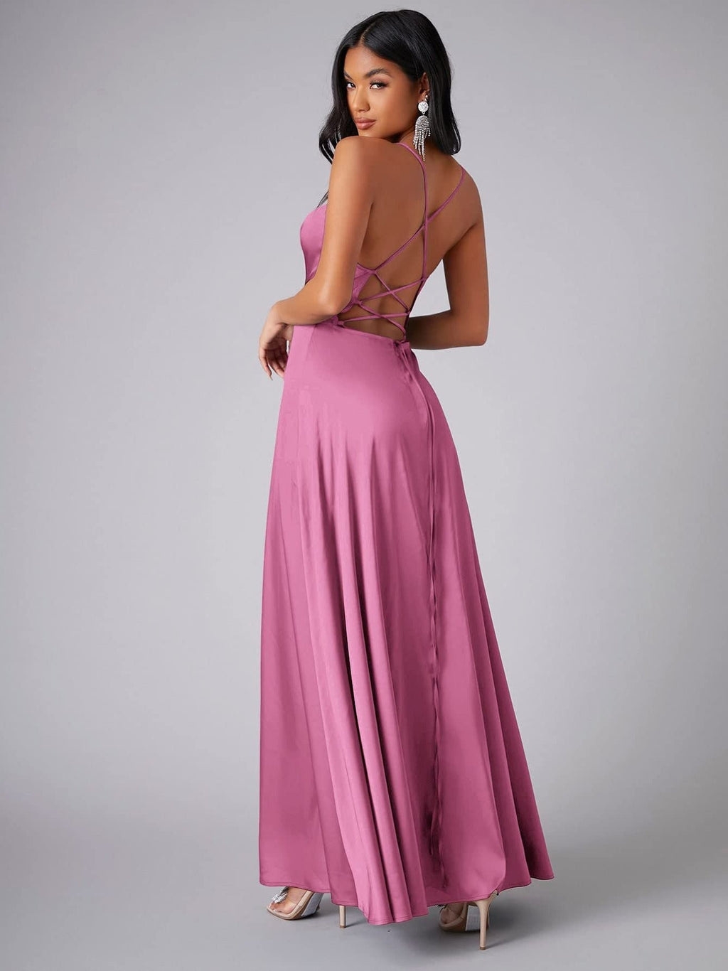 Slimming, Figure-hugging Backless Halter-neck Long Dress