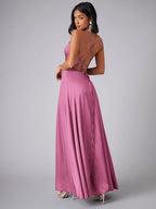 Slimming, Figure-hugging Backless Halter-neck Long Dress