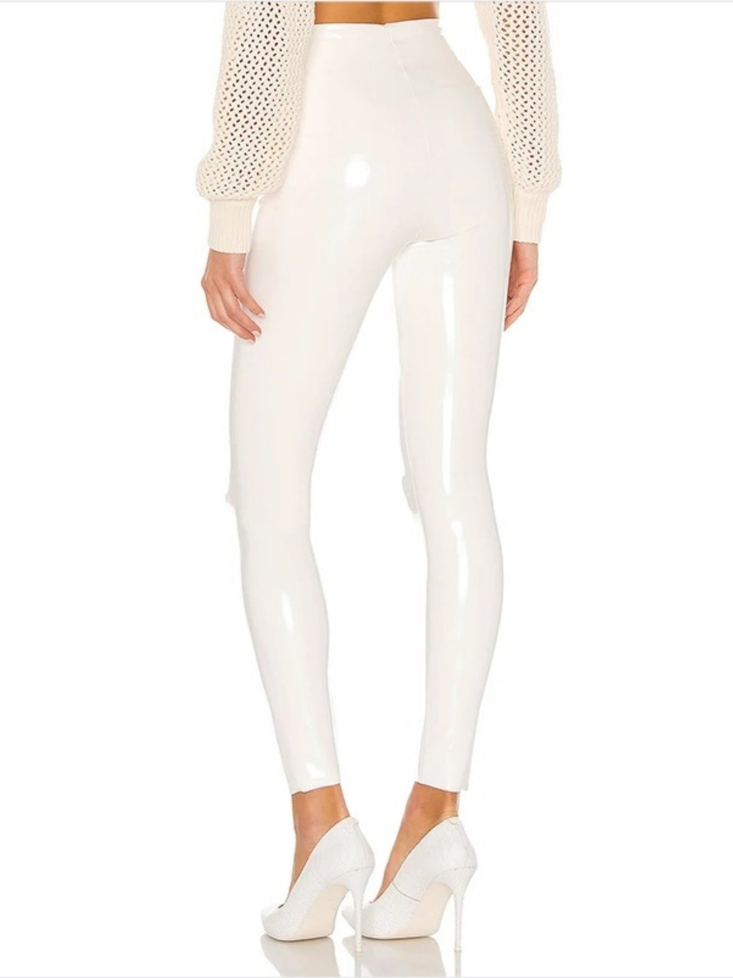 Glossy PU Leather Pencil Pants Pants