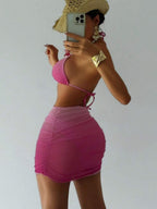 Drawstring Halter Set 3-piece Sets Bikinis