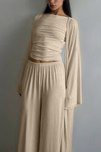 Solid Color Comfy Three-piece Outfit