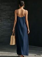 Simple Solid Color Patchwork Dress