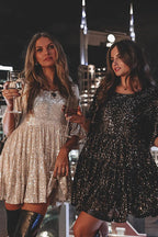 Sequin Tiered Ruffle Short Sleeve Babydoll Mini Dress