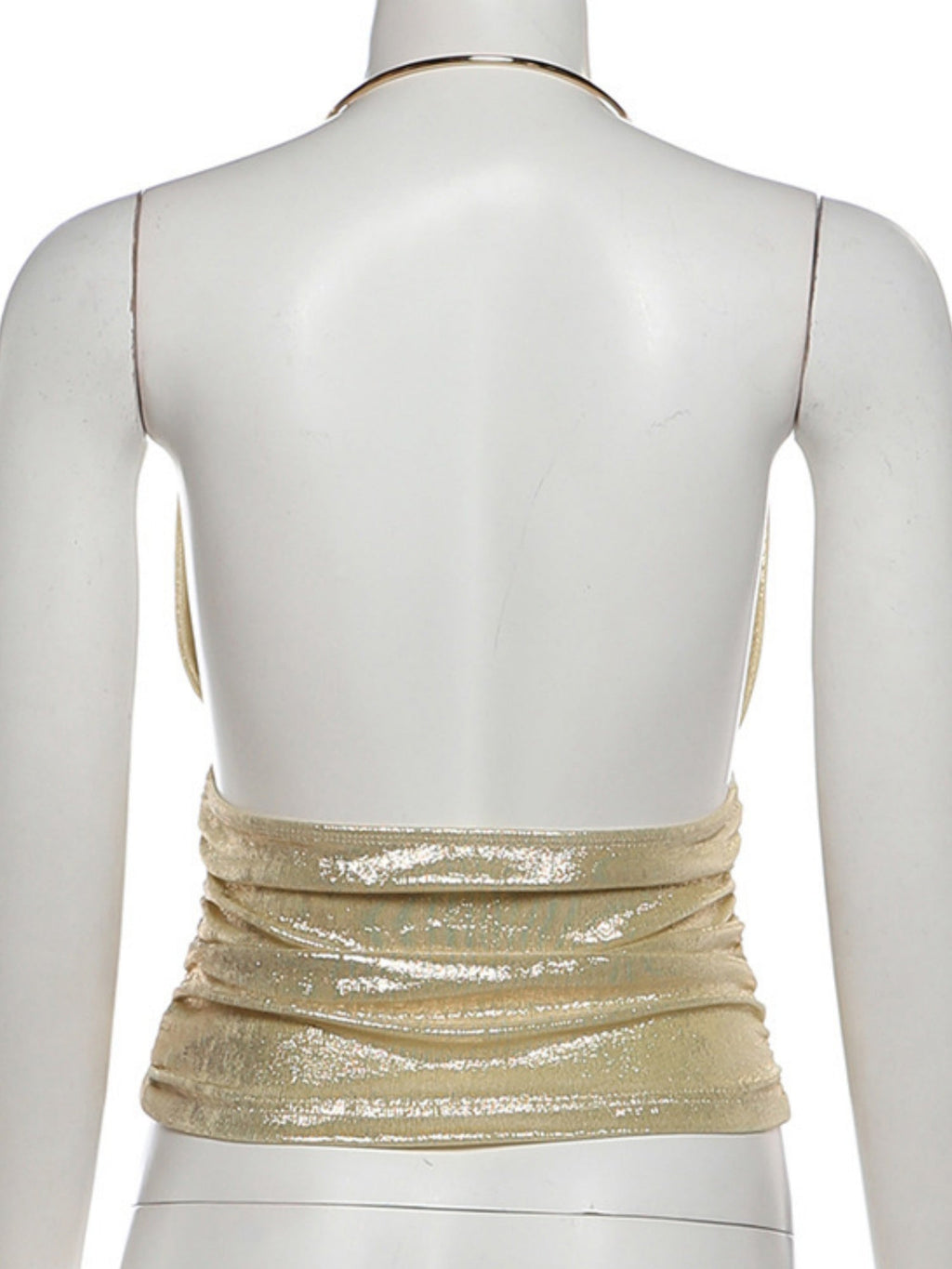 Metal Necklace V-neck Halter Neck Backless Tank Tops