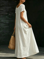 Solid Color Midi Dress