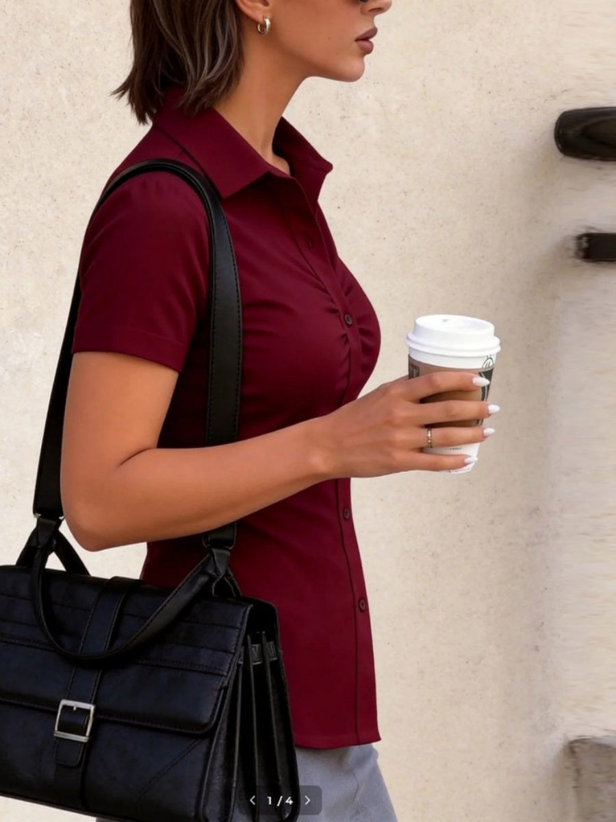 Cropped Slim-fit Profession Waist Shirts