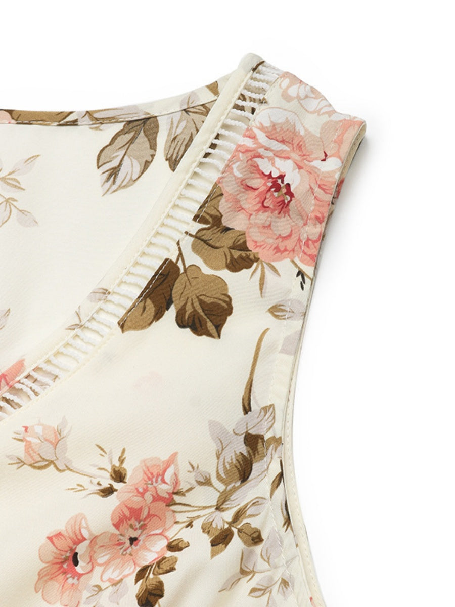 Trim Printed Maxi Dresses