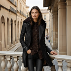 | Leather trench coat for women