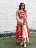 Printed Vacation Camisoles Maxi Dresses