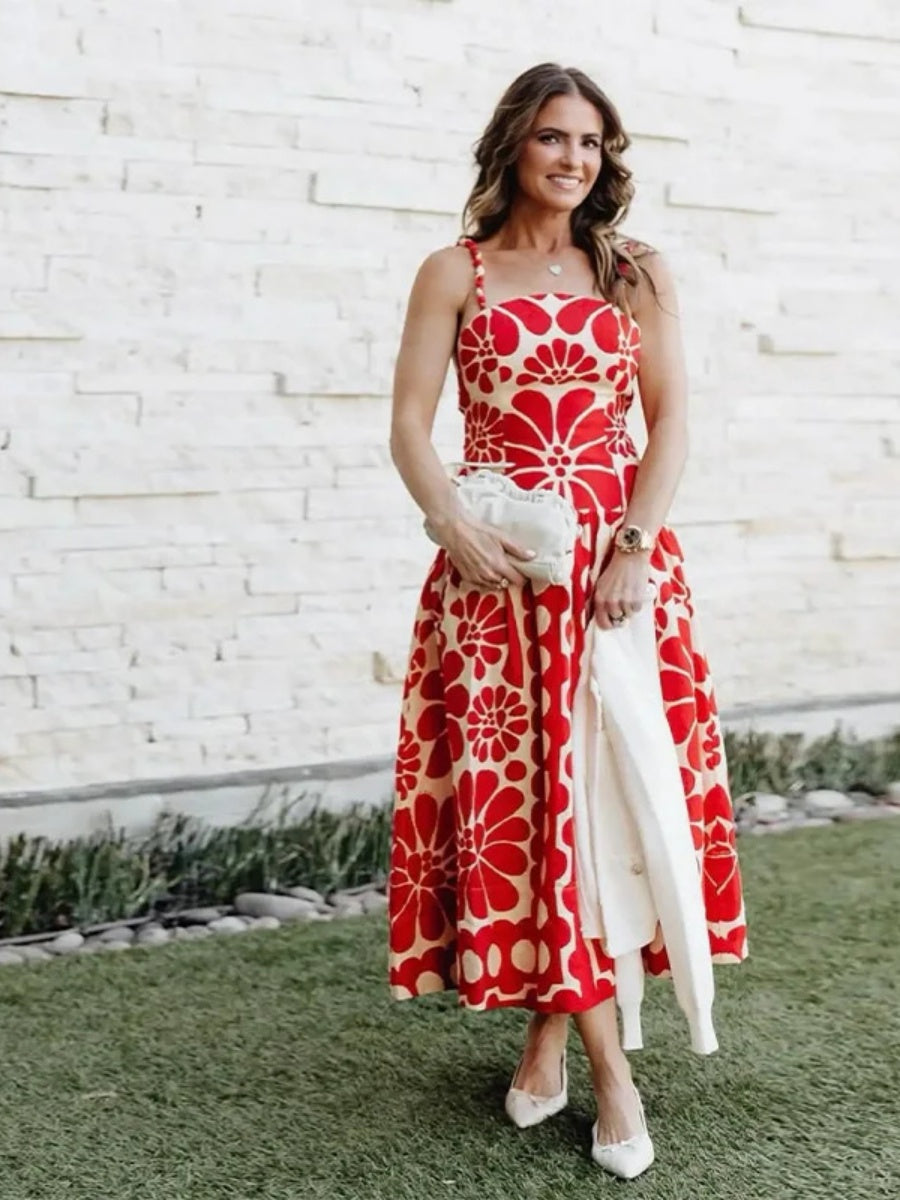 Printed Vacation Camisoles Maxi Dresses