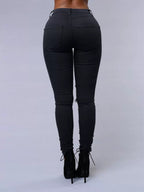 Hole Stretch Slimming Pencil Pants Jeans