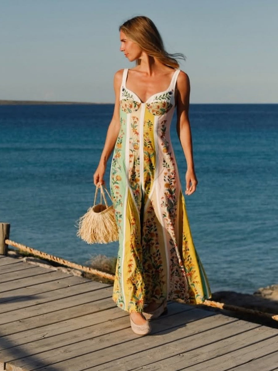 Floral Vacation Splicing Grace Parties Maxi Dresses
