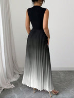 Crew Neck Sleeveless Gradient Maxi Dresses