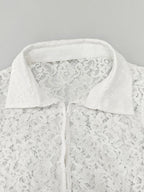 Lace Tassel Edge Cropped Perspective Commuting Shirts
