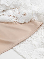 Lace See-through Strappy Slit Maxi Dresses