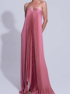 Tube Top Crimp Super Large Swing Maxi Dresses