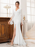 Sexy Slim-fit Fishtail Banquet Slit Evening Dress Maxi Dresses