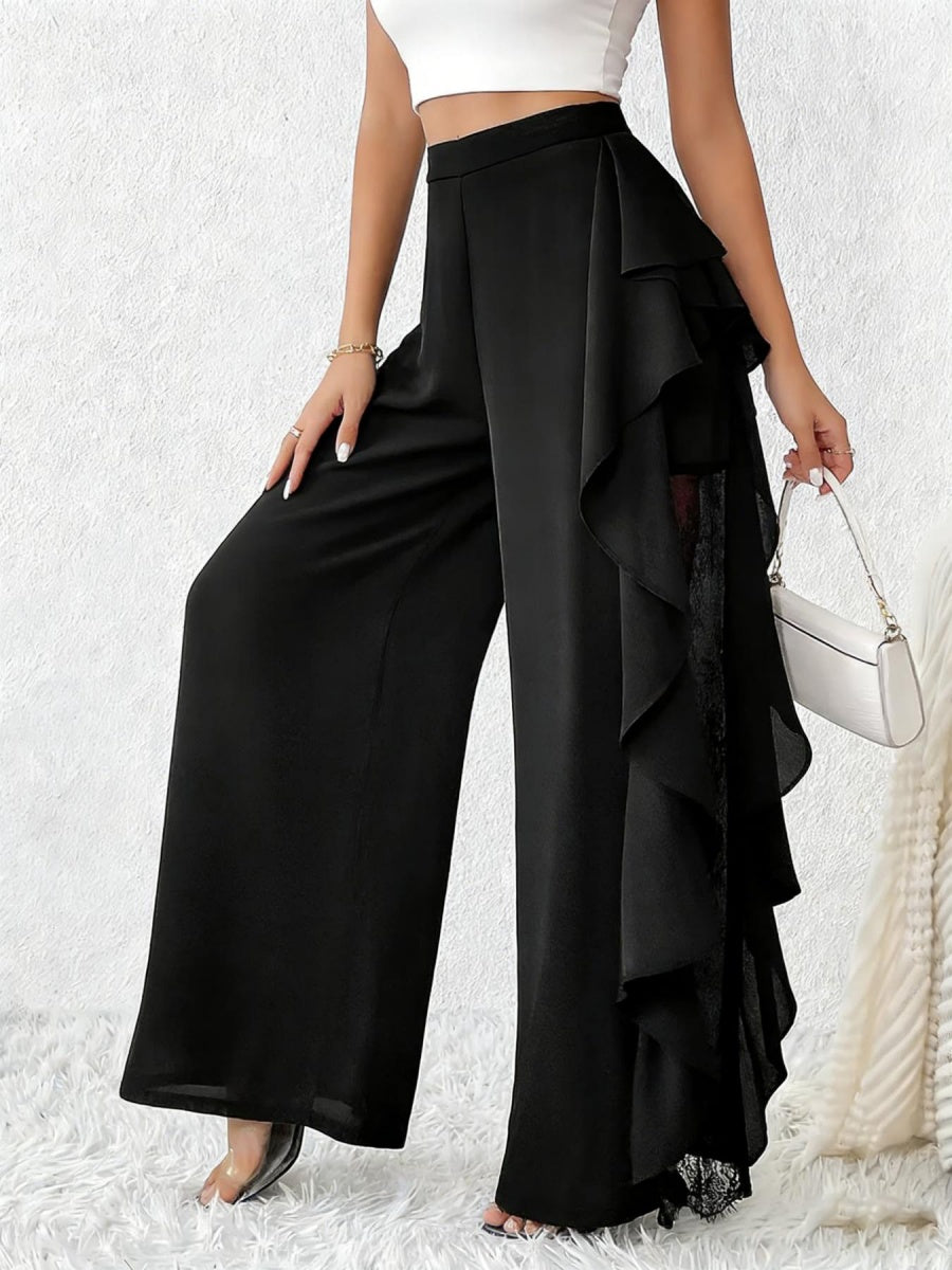 Ruffle Lace Stitching Perspective Pants