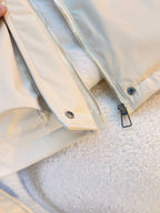 Parka With Fur Collar Drawstring Waist Pocket Casual Cotton-padded Jackets/down Jackets