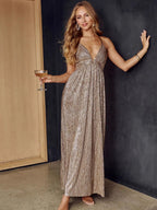 Backless Deep V-neck Slip Dress