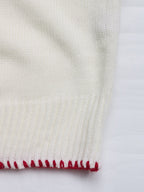 Bow Jacquard Loose Long-sleeved Round Neck Sweater
