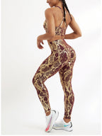 Snake Print Stretch Tight Yoga Pants
