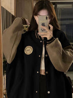 Contrast Colors Loose Casual Jacket