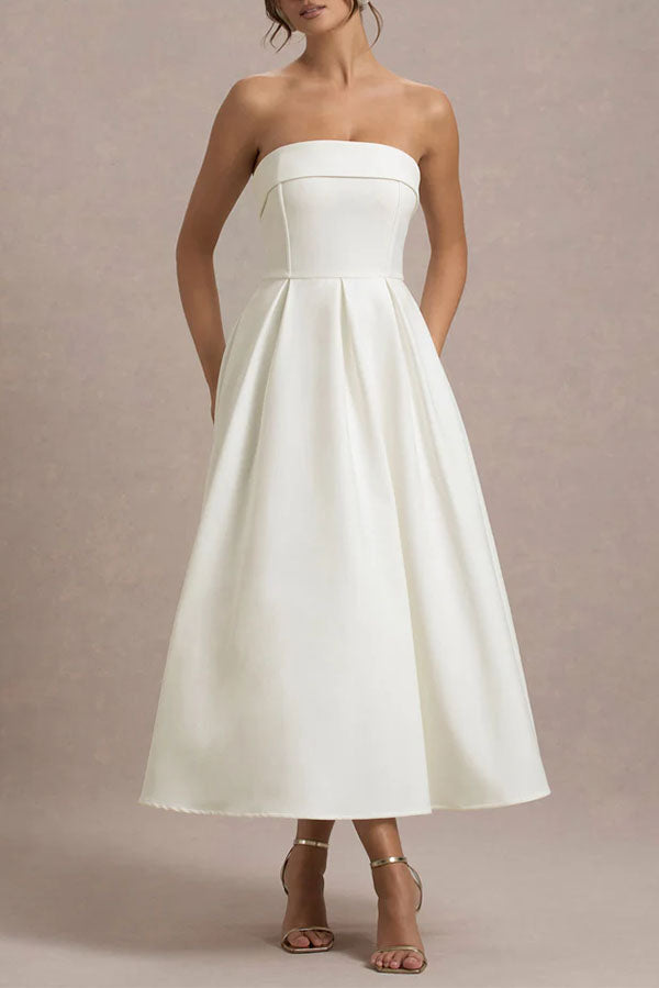 Celine Strapless Midi Dress