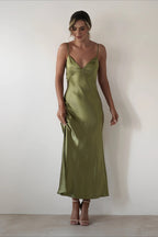 Satin Backless Tie Dress