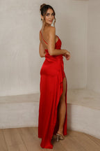 One-Shoulder Satin Gown