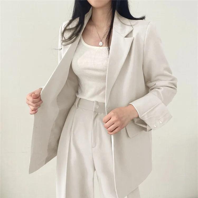 | Women's Tailored Suit Set, Long Blazer