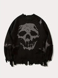 Street Skull Print Oversized Sweaters