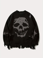 Street Skull Print Oversized Sweaters