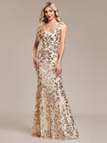 Glamour Robe de Soirée Moulante Longue Gold Dorée Brillante Epaule Couverte