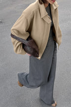 Thick Wool Blend Collared Loose Commuter Jacket