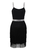Birthday Party Dress V-Neck Sleeveless Cocktail Mini Dresses With Fringe