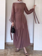 Puffy Sleeves  Wrap Desgin Two Pieces Suit