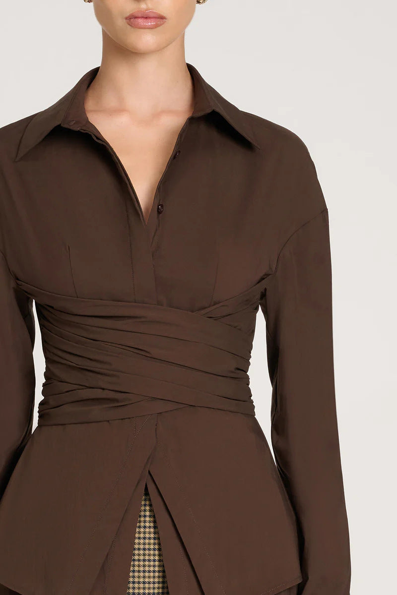 The Vivienne — Draped Waist Shirt